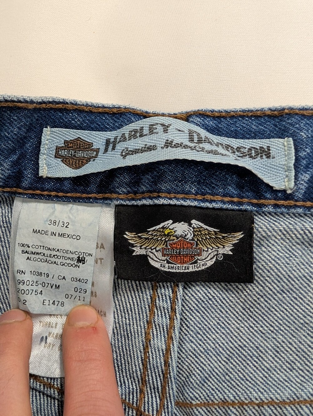 2011 Harley Davidson Jeans 38x32 Blue Denim Straight Leg